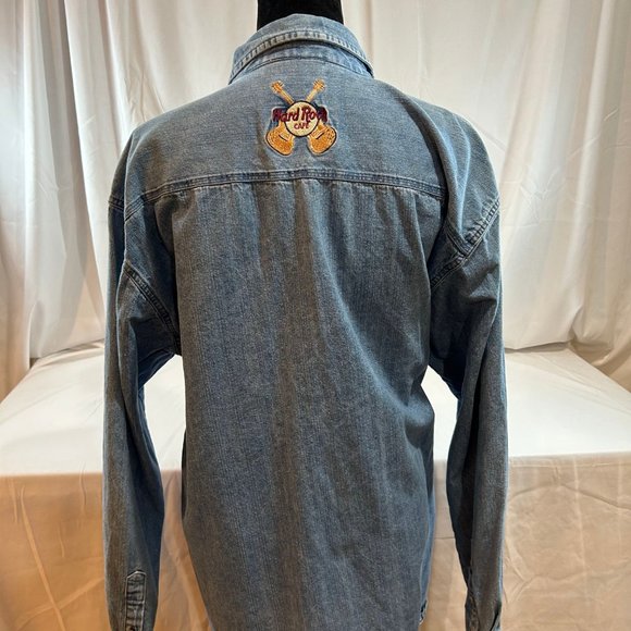 Authentic Long Sleeve Hard Rock Cafe Las Vegas Denim Shirt - Picture 4 of 6